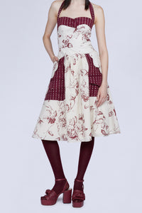 ROBE MIDI COTON FLEURS AVEC DÉCOLLETÉ CŒUR