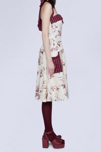 ROBE MIDI COTON FLEURS AVEC DÉCOLLETÉ CŒUR
