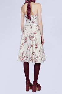 ROBE MIDI COTON FLEURS AVEC DÉCOLLETÉ CŒUR