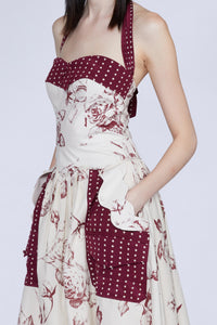 ROBE MIDI COTON FLEURS AVEC DÉCOLLETÉ CŒUR