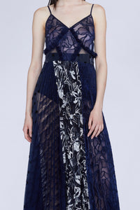 Robe midi à fines bretelles - Blu Fantasia