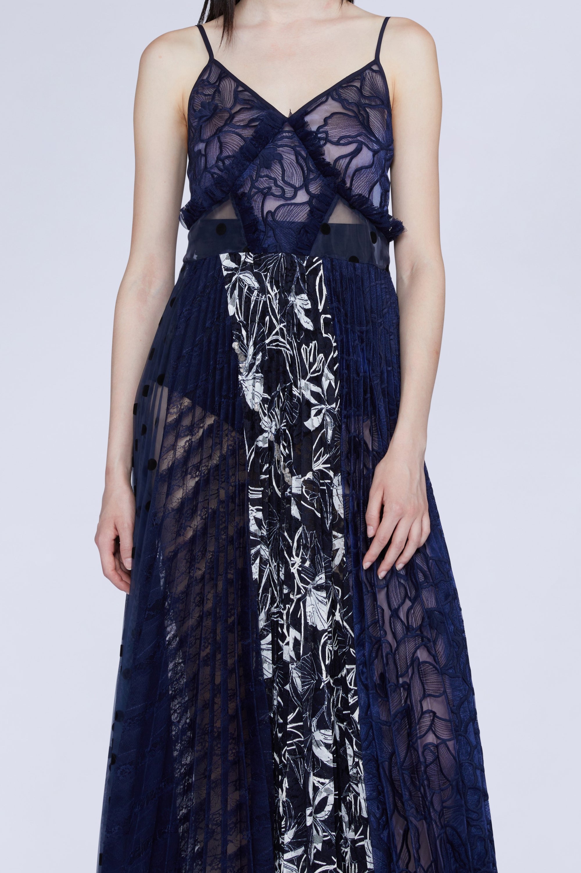 Robe midi à fines bretelles - Blu Fantasia