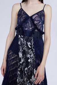 Robe midi à fines bretelles - Blu Fantasia