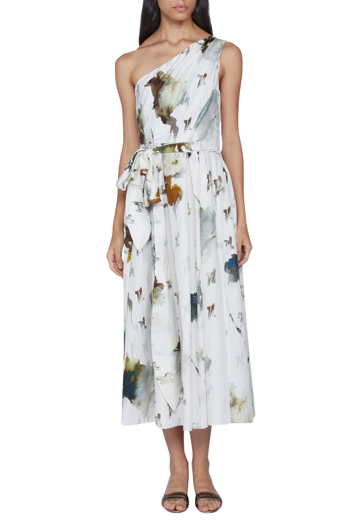 Robe monobretelle - Avorio Fantasia Grigio Perla
