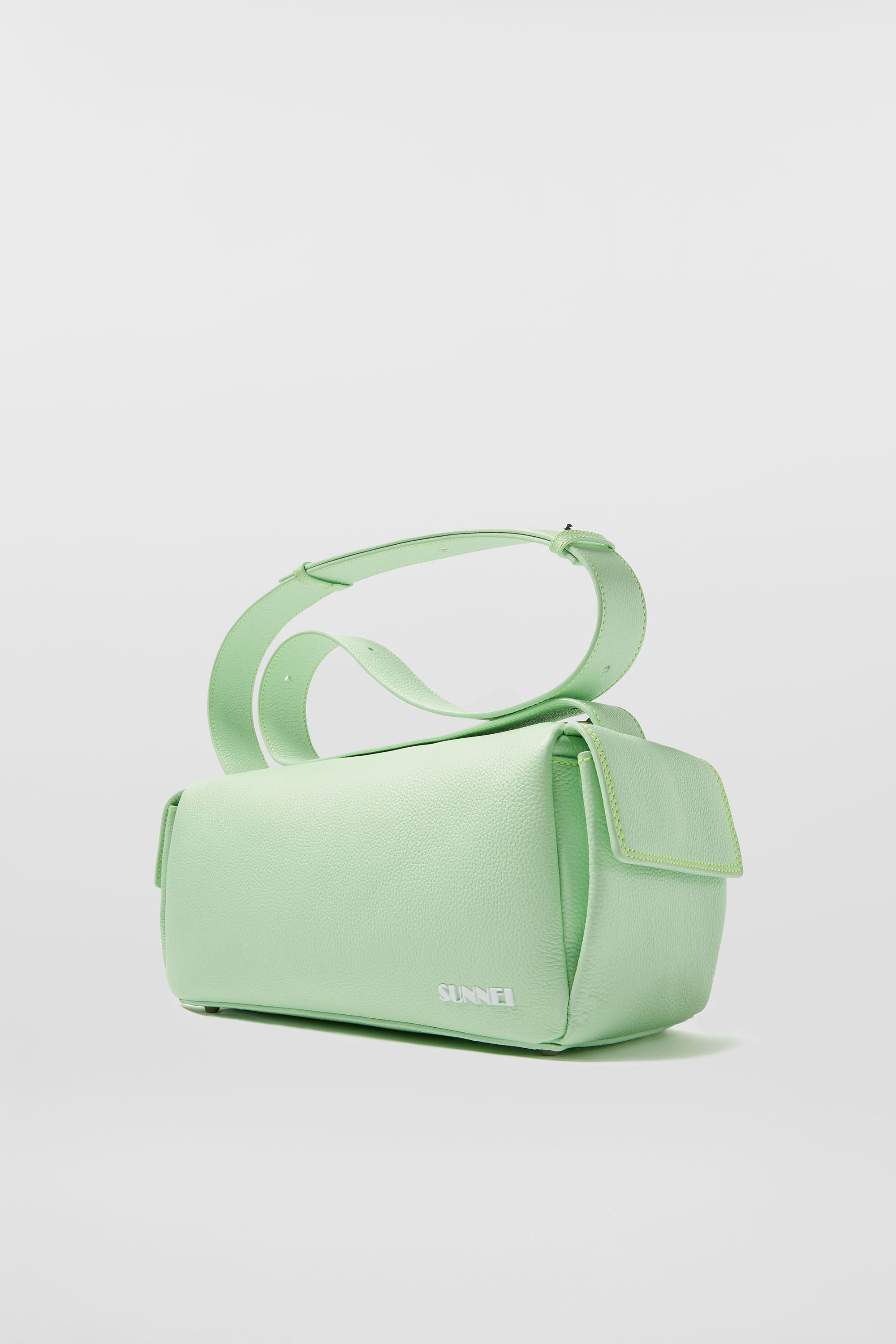 Labauletto leather shoulder bag - Acid Green