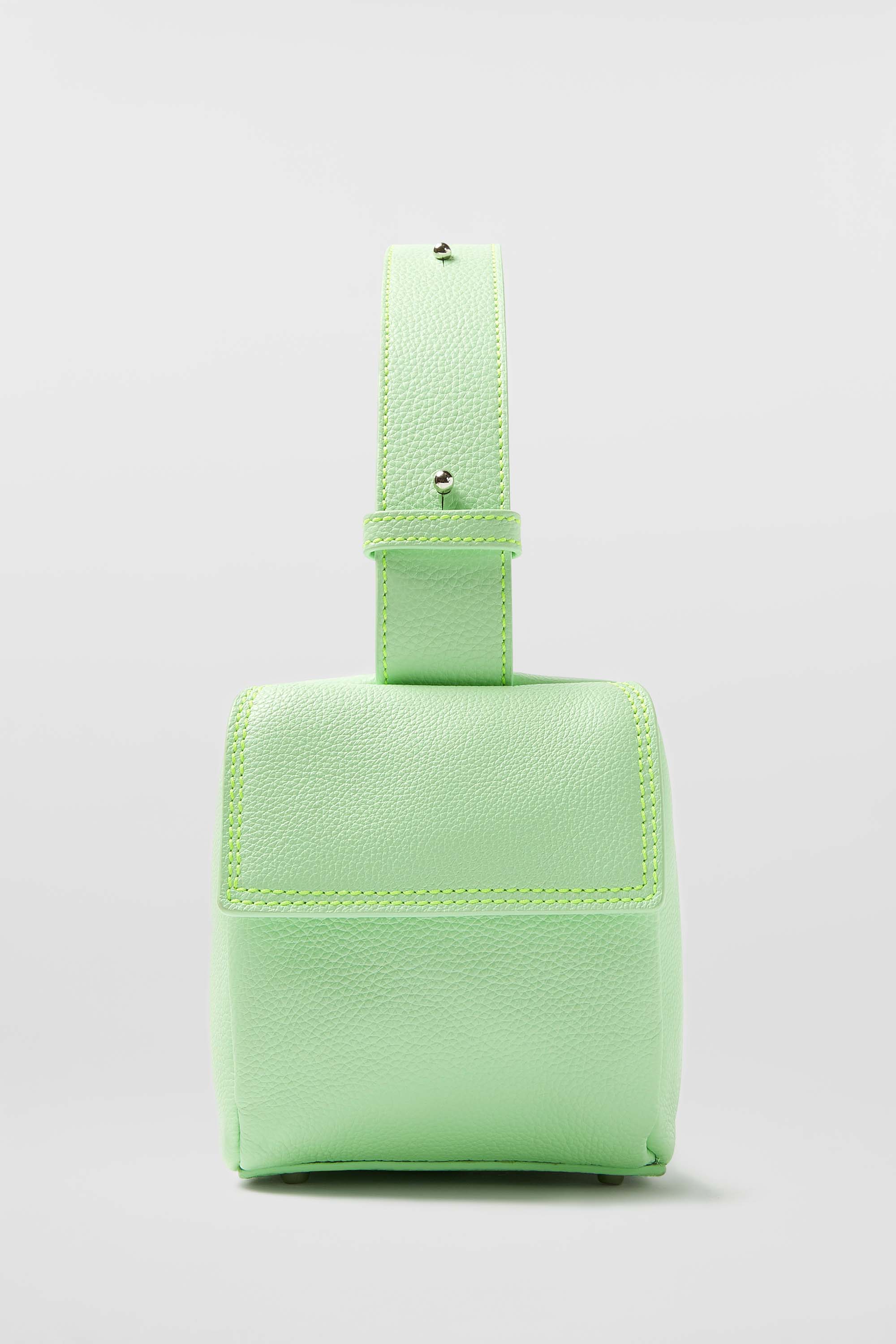 Labauletto leather shoulder bag - Acid Green