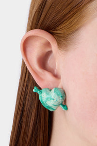 Cuore di Pietra small earrings - Shiny Green