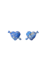Cuore di Pietra small earrings - Shiny Blue