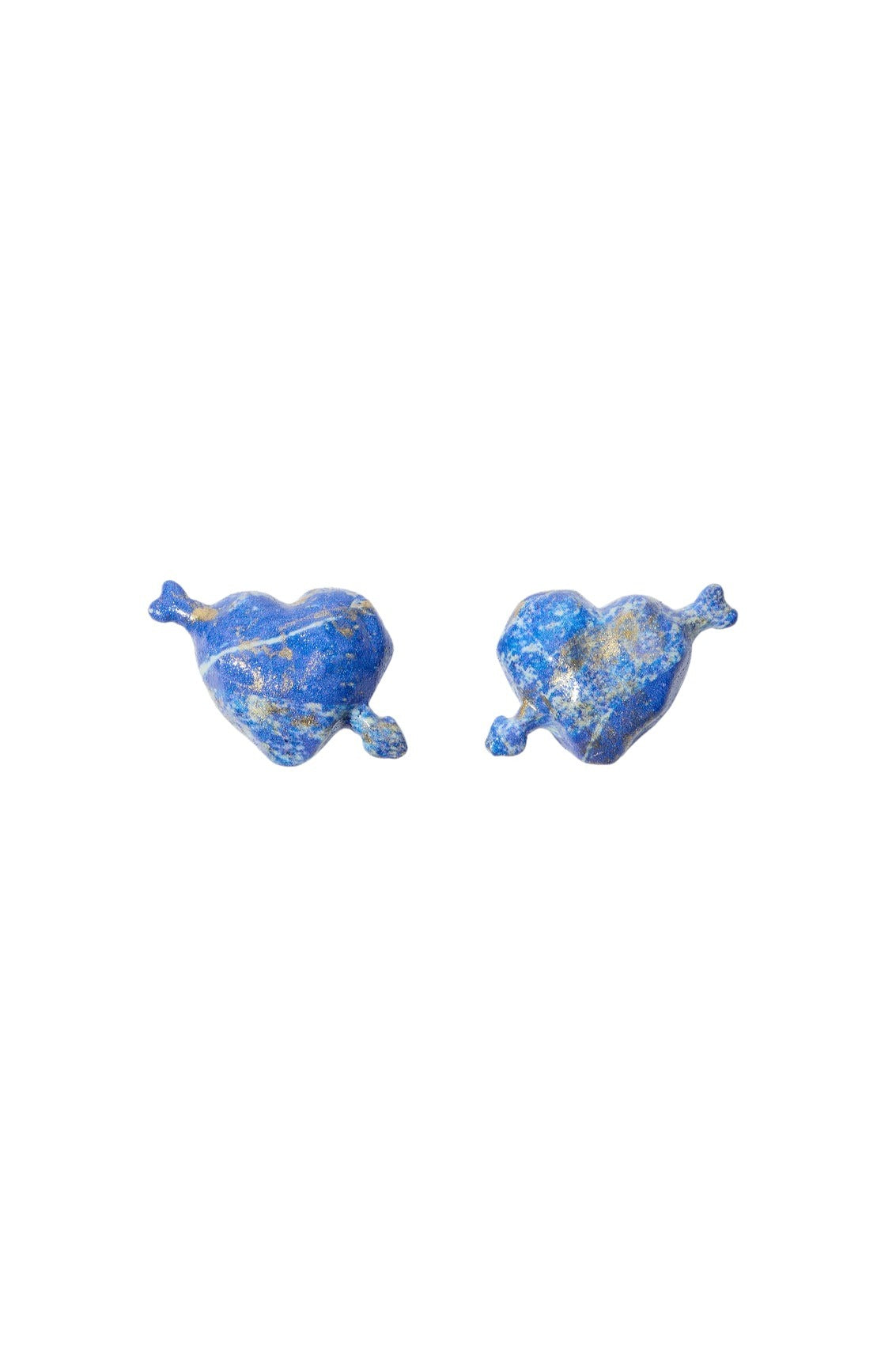 Cuore di Pietra small earrings - Shiny Blue