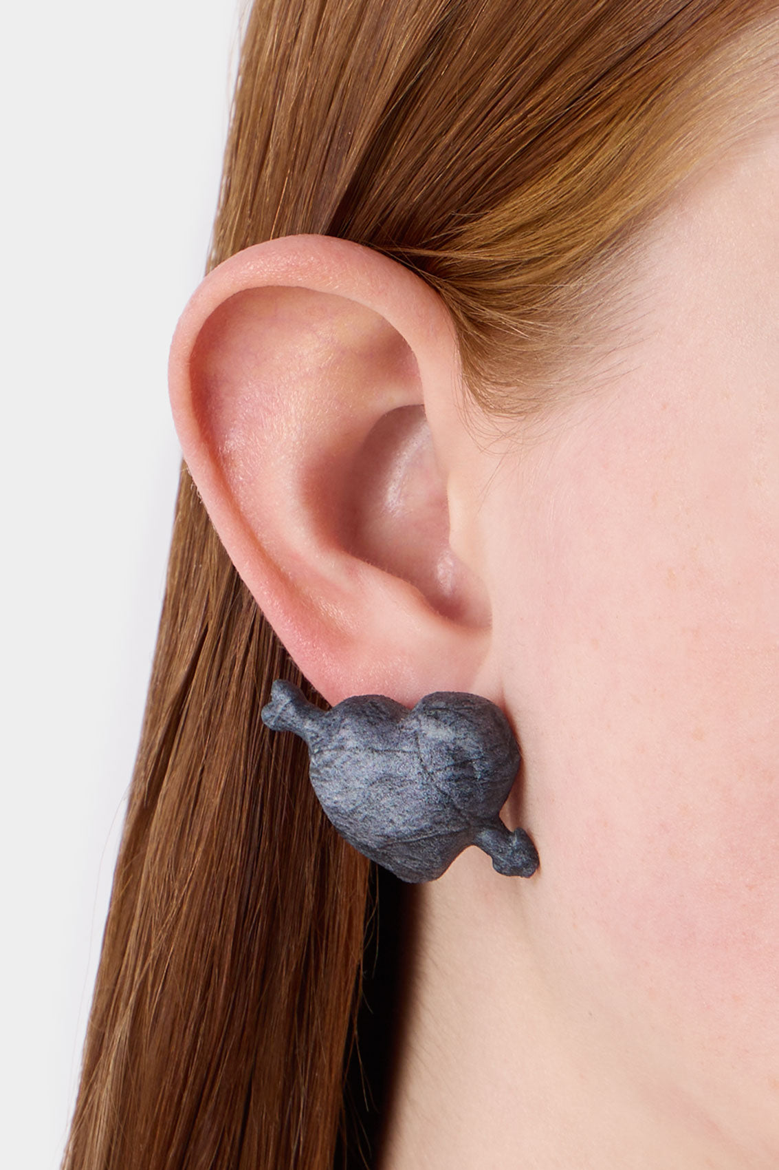Cuore di Pietra small earrings - Matte Grey