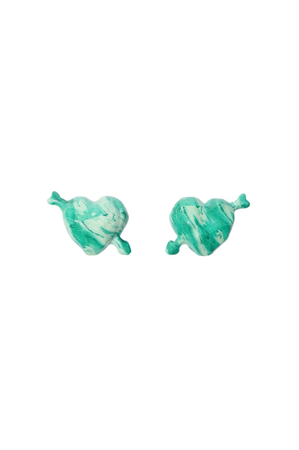 Cuore di Pietra small earrings - Shiny Green