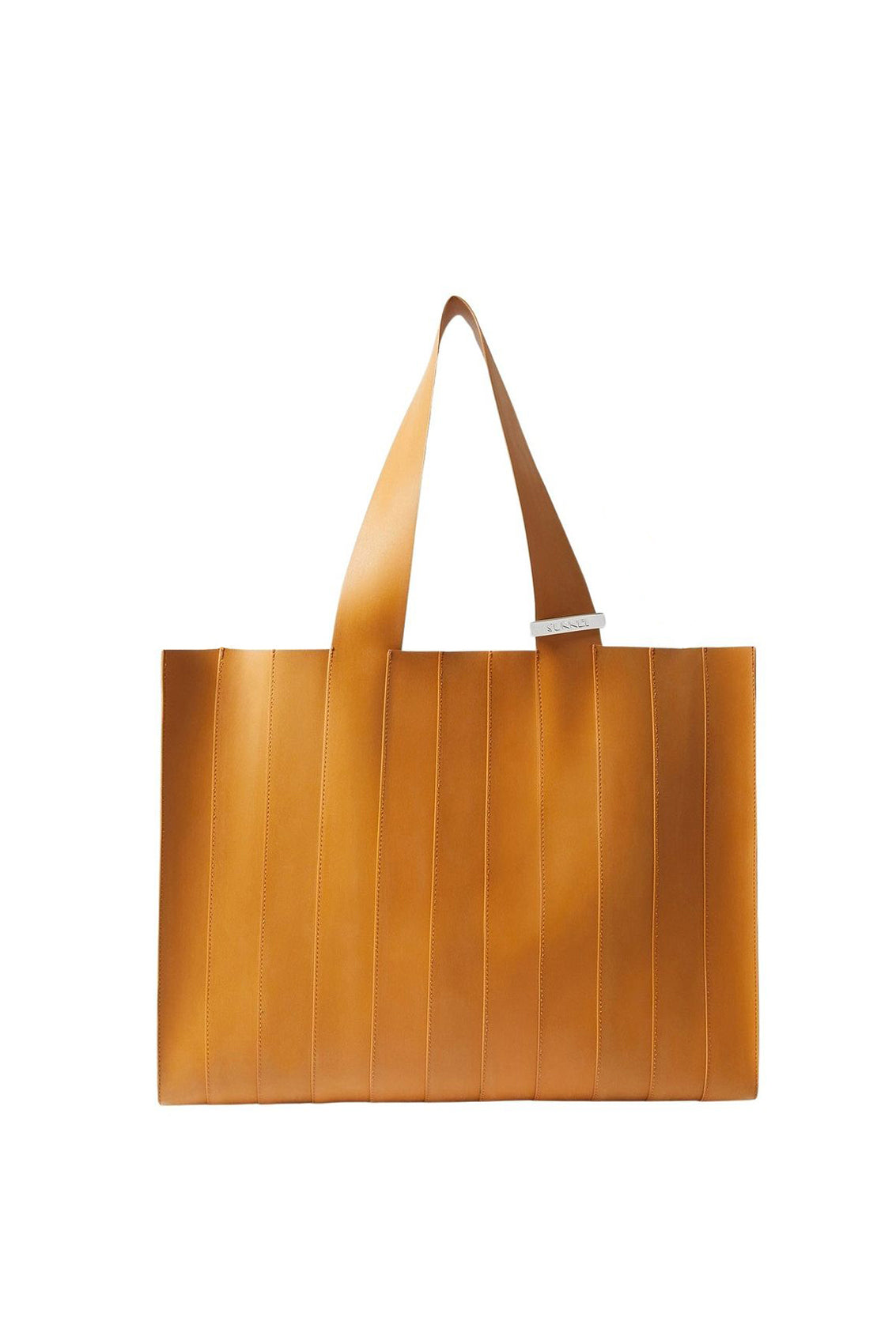 Striped tote bag - Caramel