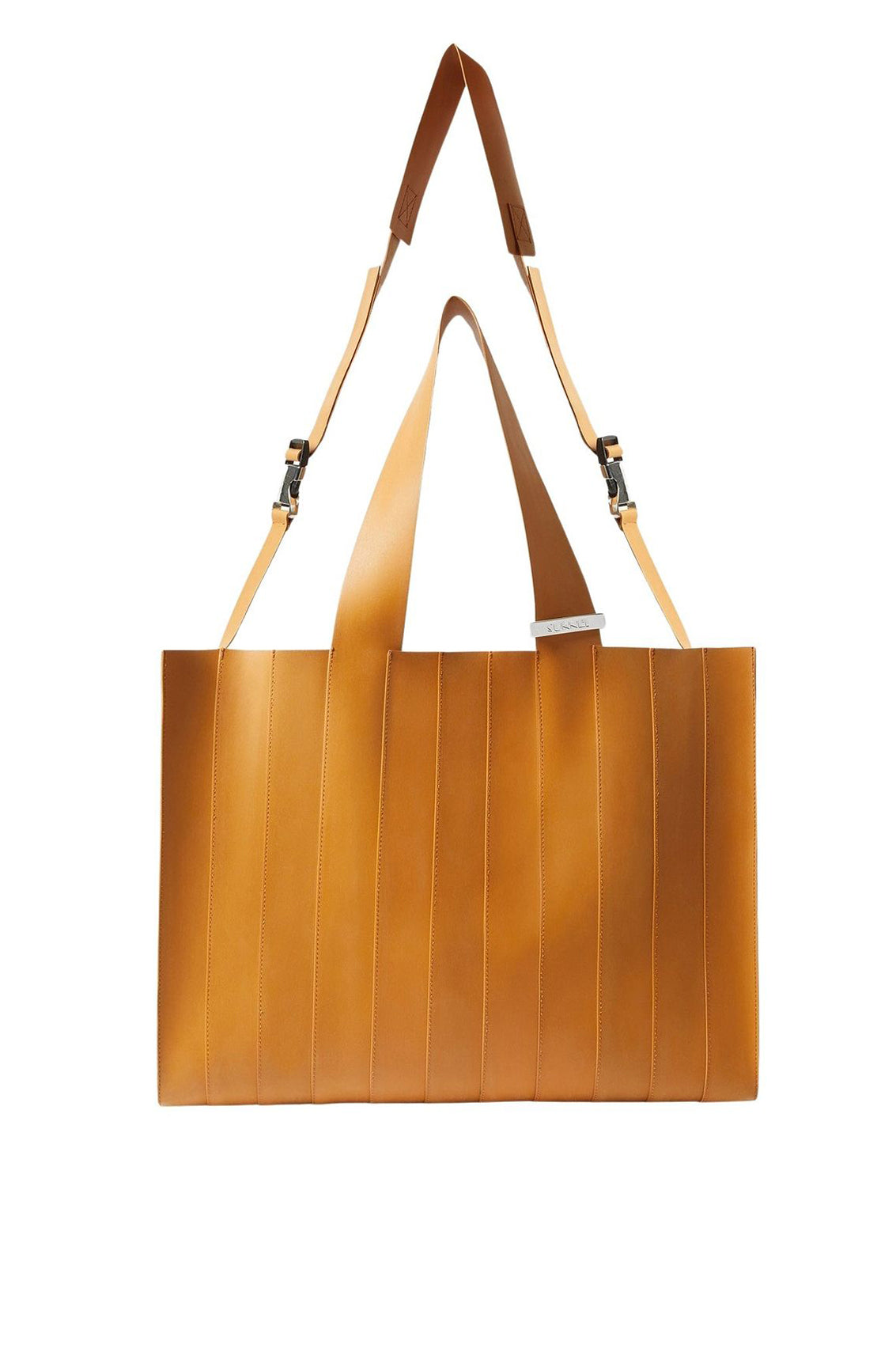 Striped tote bag - Caramel