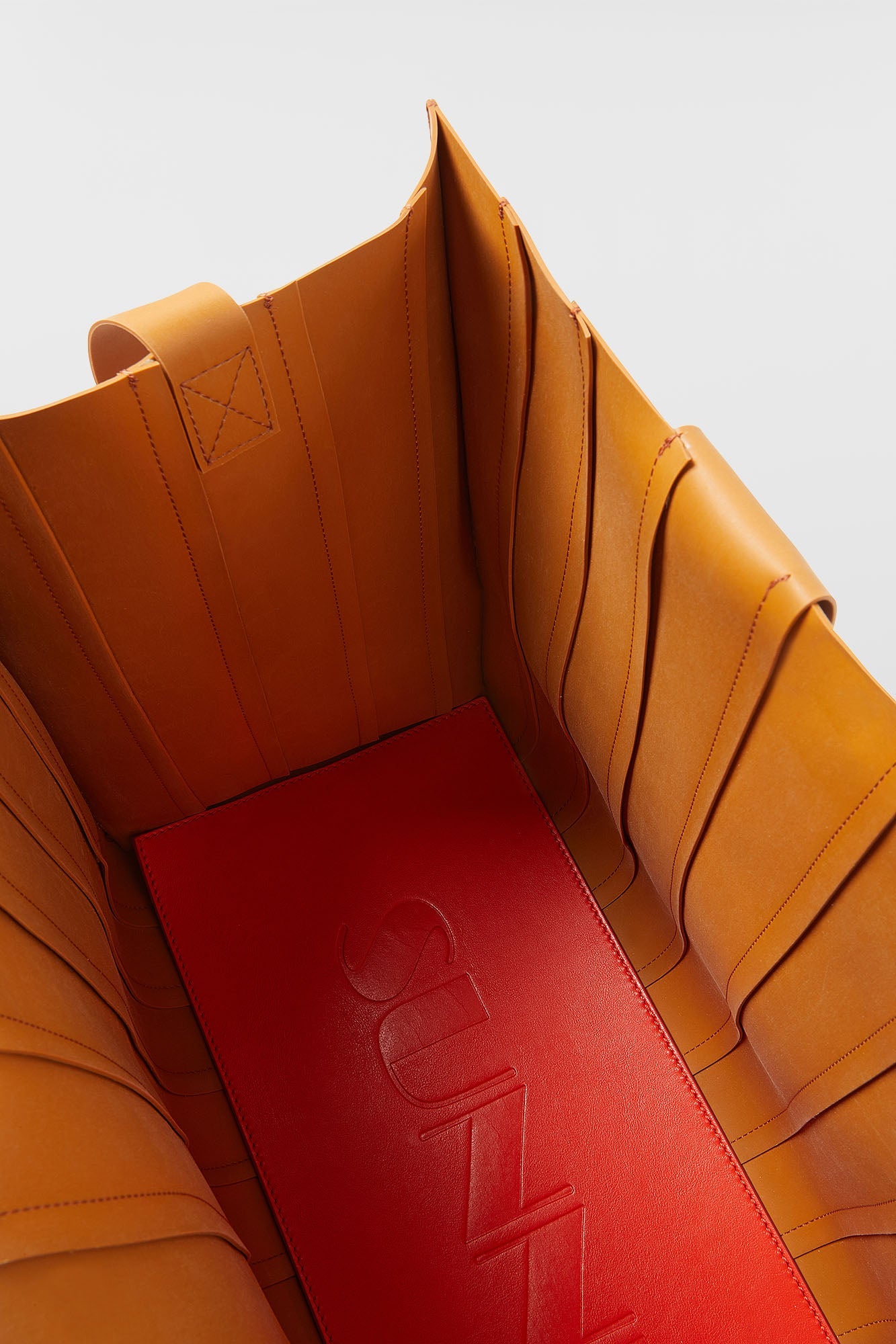 Striped tote bag - Caramel