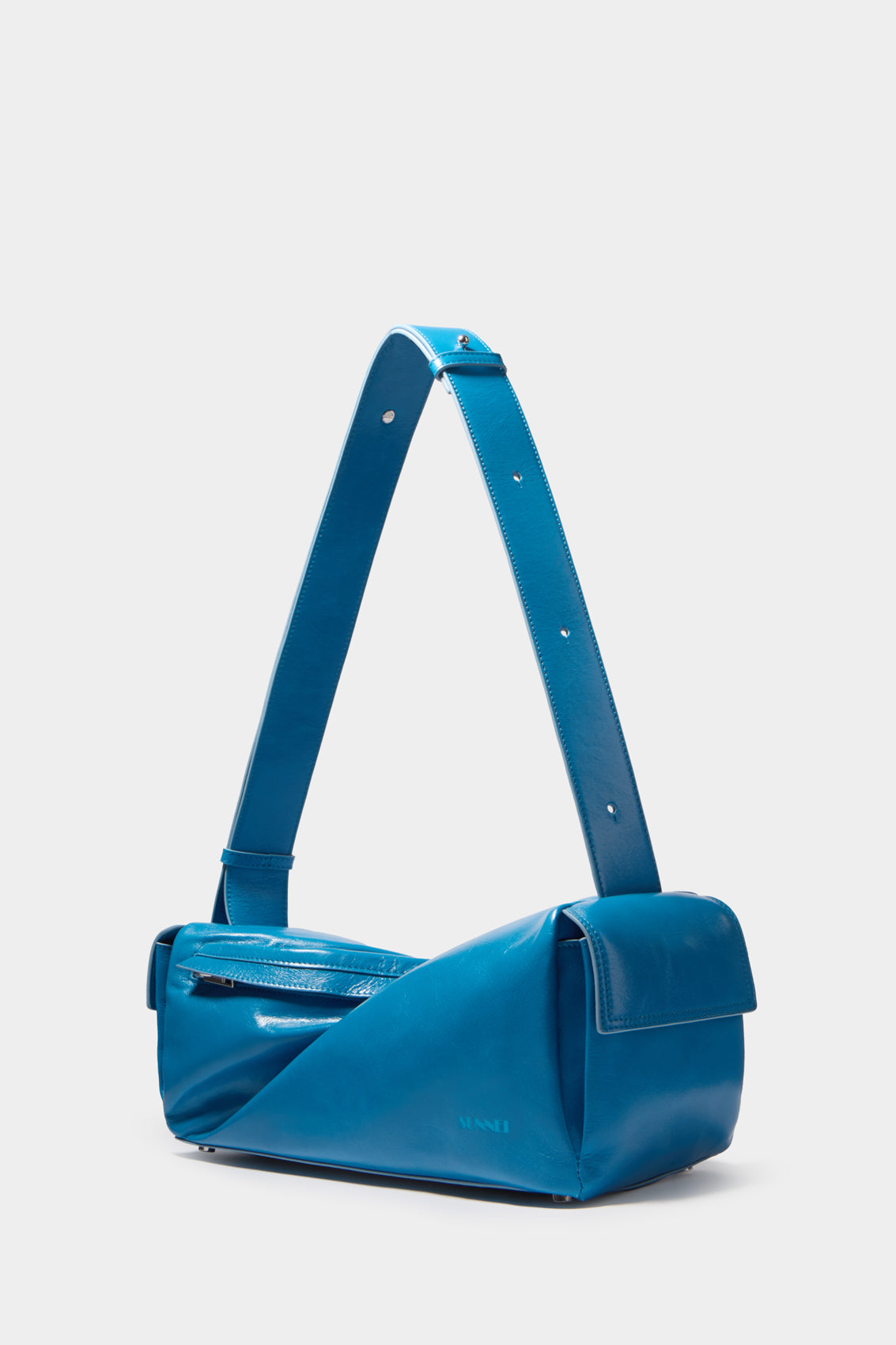 Labauletto twisted leather shoulder bag - Azure