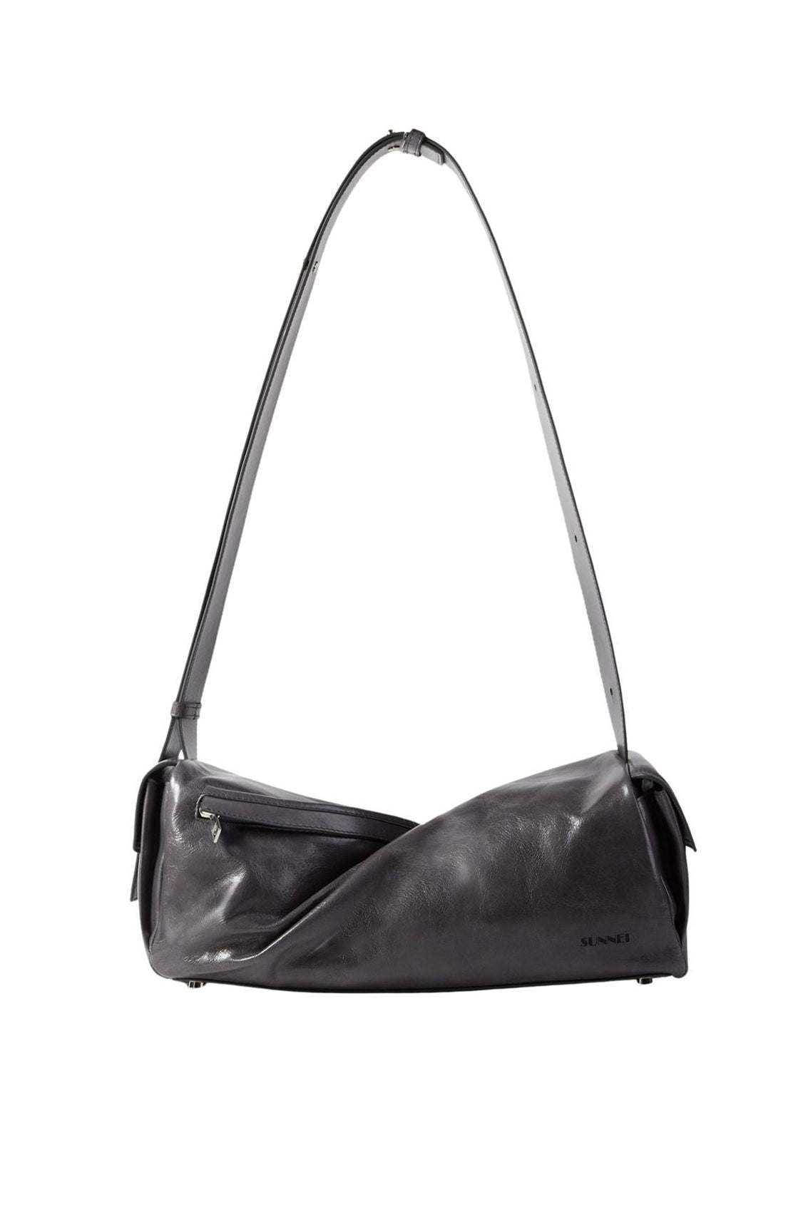 Labauletto twisted leather shoulder bag - Grey