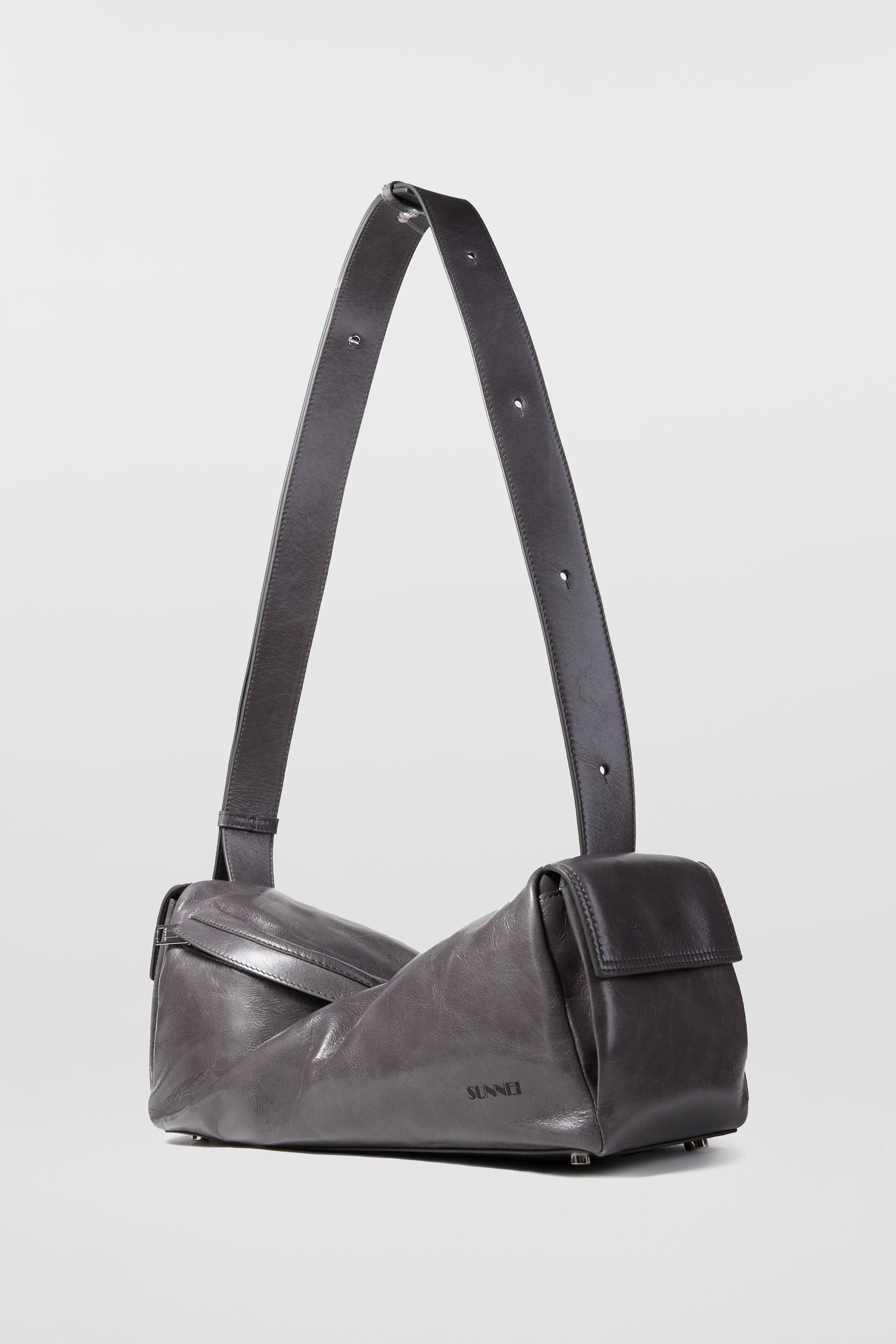 Labauletto twisted leather shoulder bag - Grey