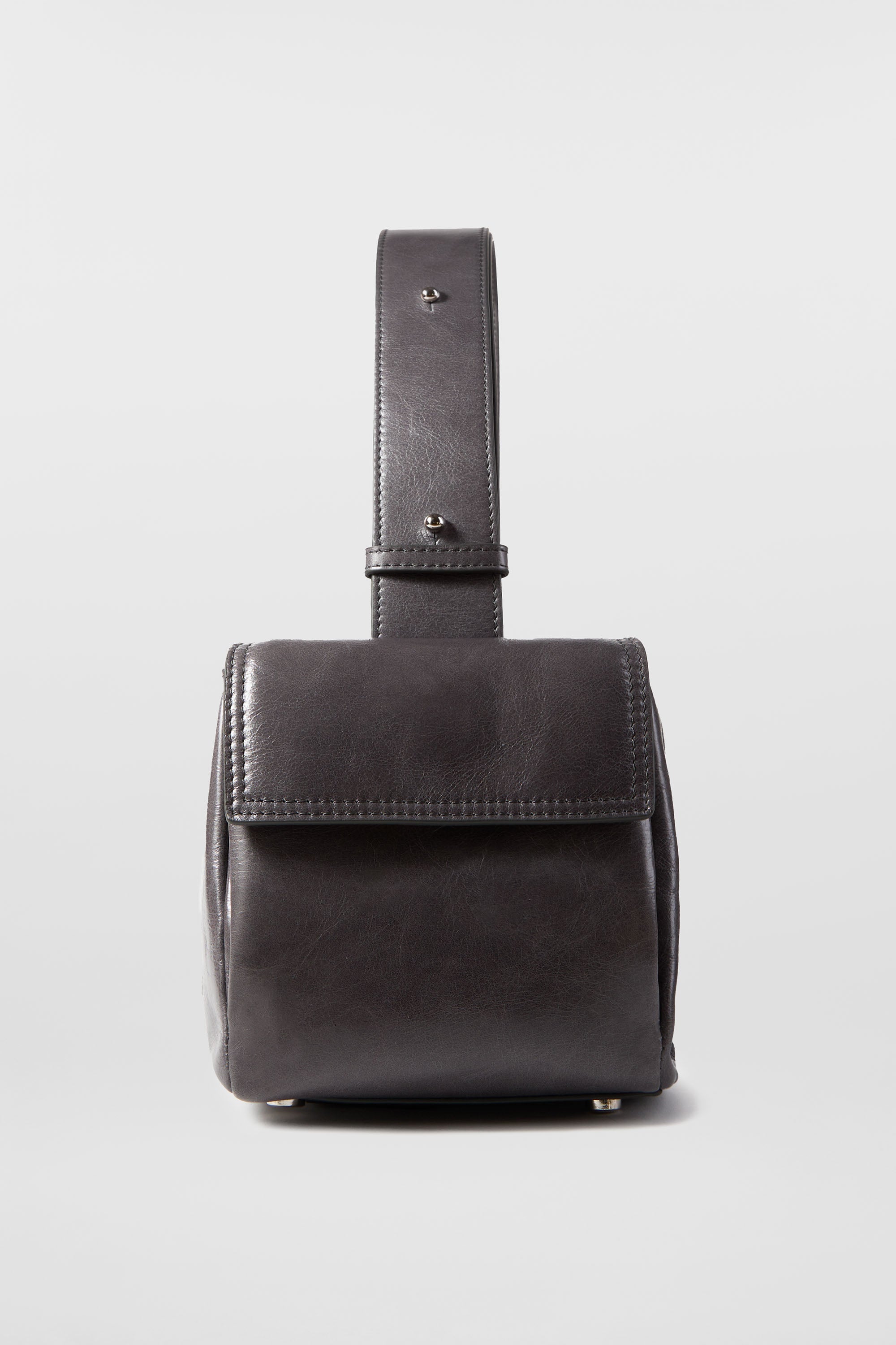 Labauletto twisted leather shoulder bag - Grey