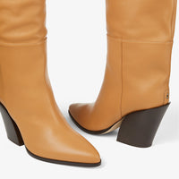 Cuissardes Maceo 85 en cuir - Caramel