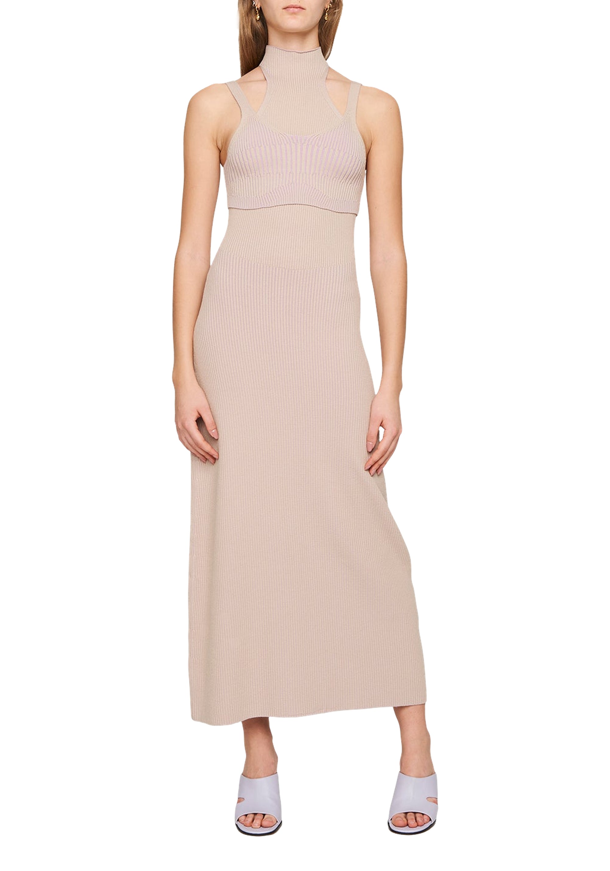 Robe longue Macon côtelée - Lilac Melangé