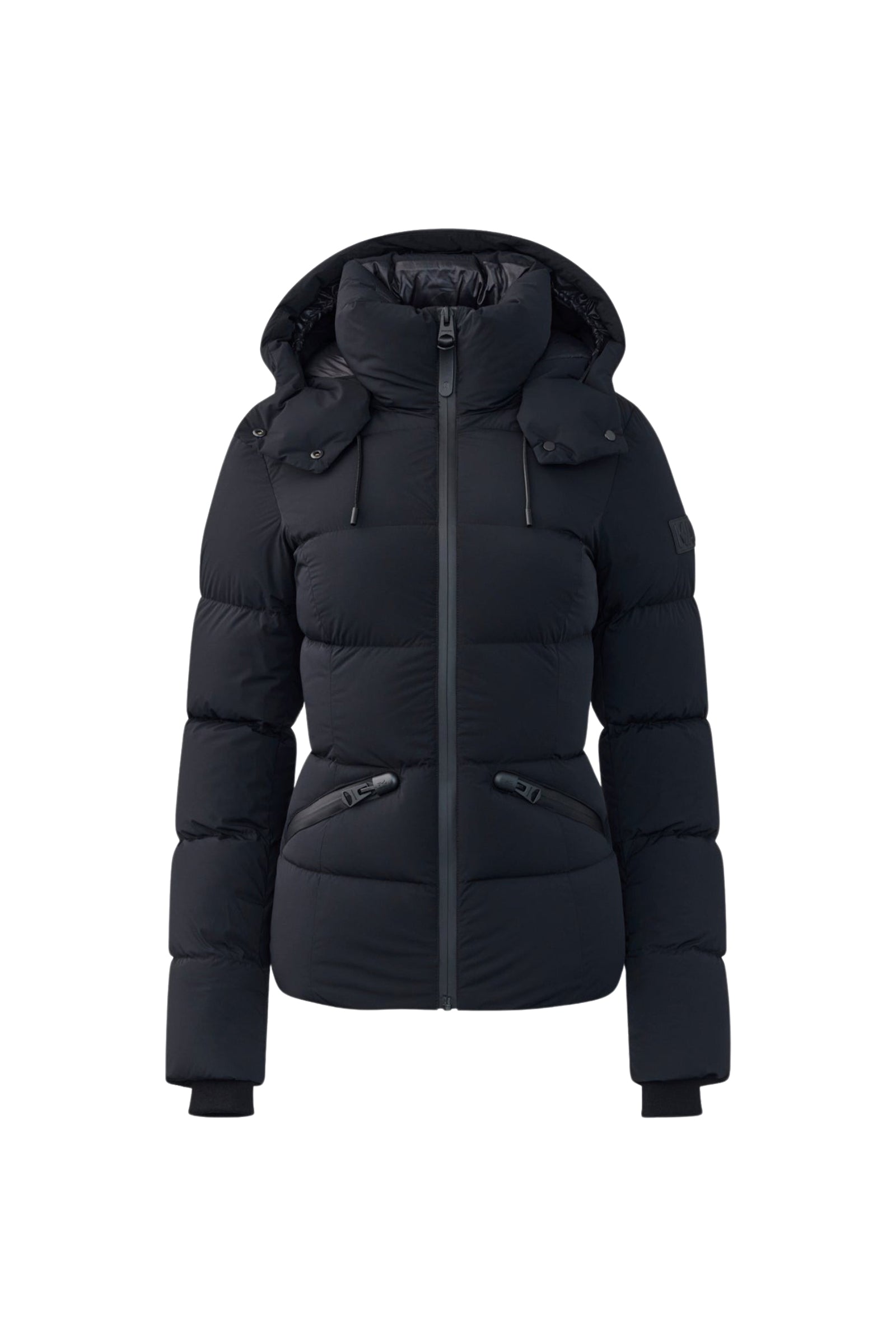 Doudoune courte Madalyn à capuche en duvet - Black