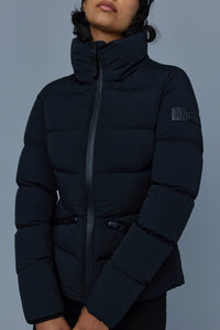 Doudoune courte Madalyn à capuche en duvet - Black