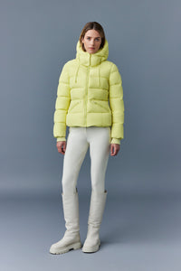 Doudoune courte Madalyn à capuche en duvet - Pale Lime