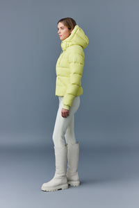 Doudoune courte Madalyn à capuche en duvet - Pale Lime