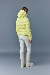 Doudoune courte Madalyn à capuche en duvet - Pale Lime