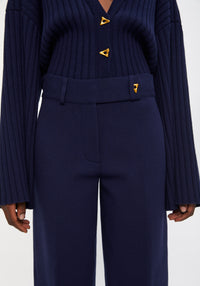 Madeleine wide-leg trousers - Midnight Blue