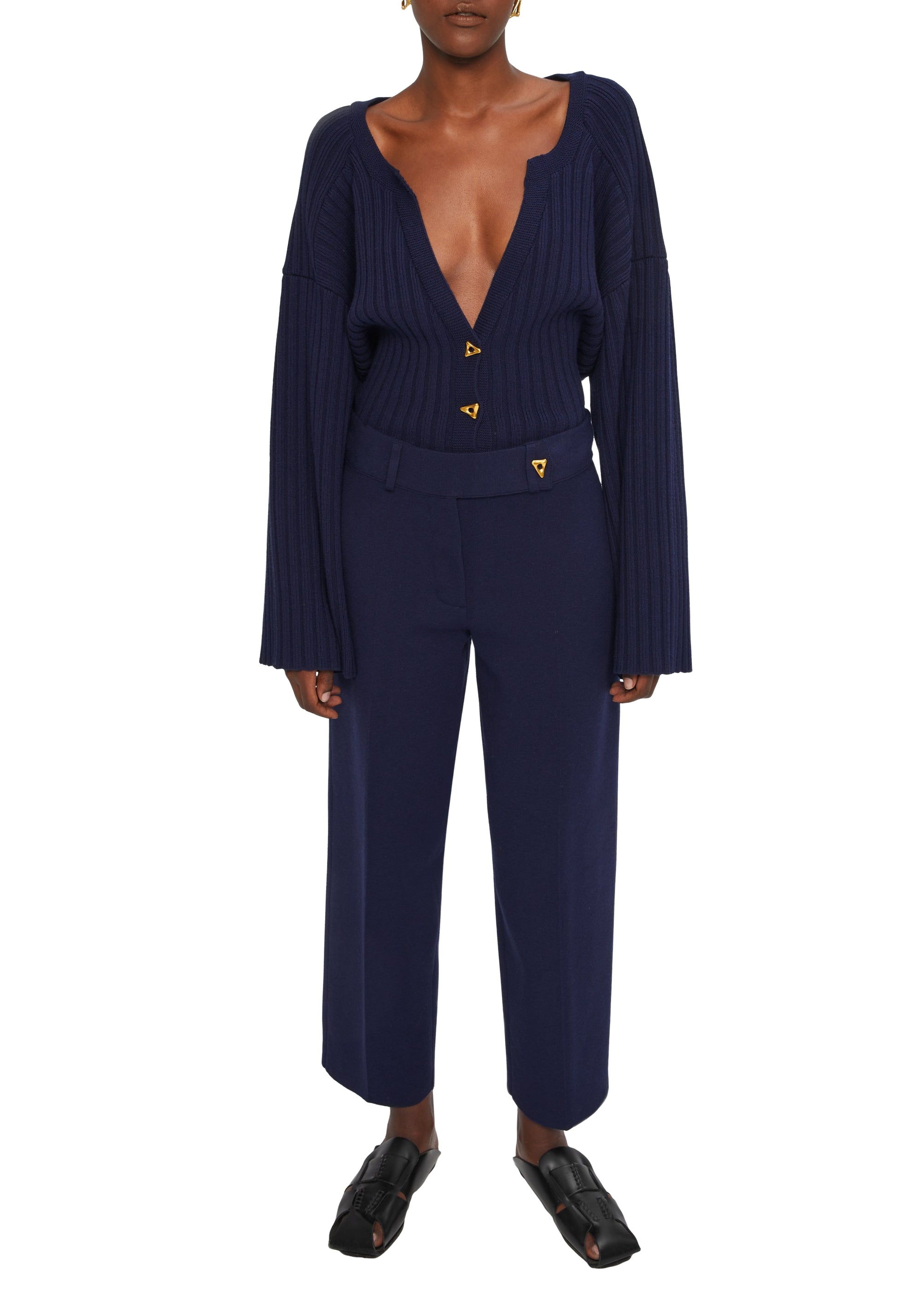 Madeleine wide-leg trousers - Midnight Blue