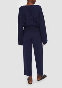 Madeleine wide-leg trousers - Midnight Blue