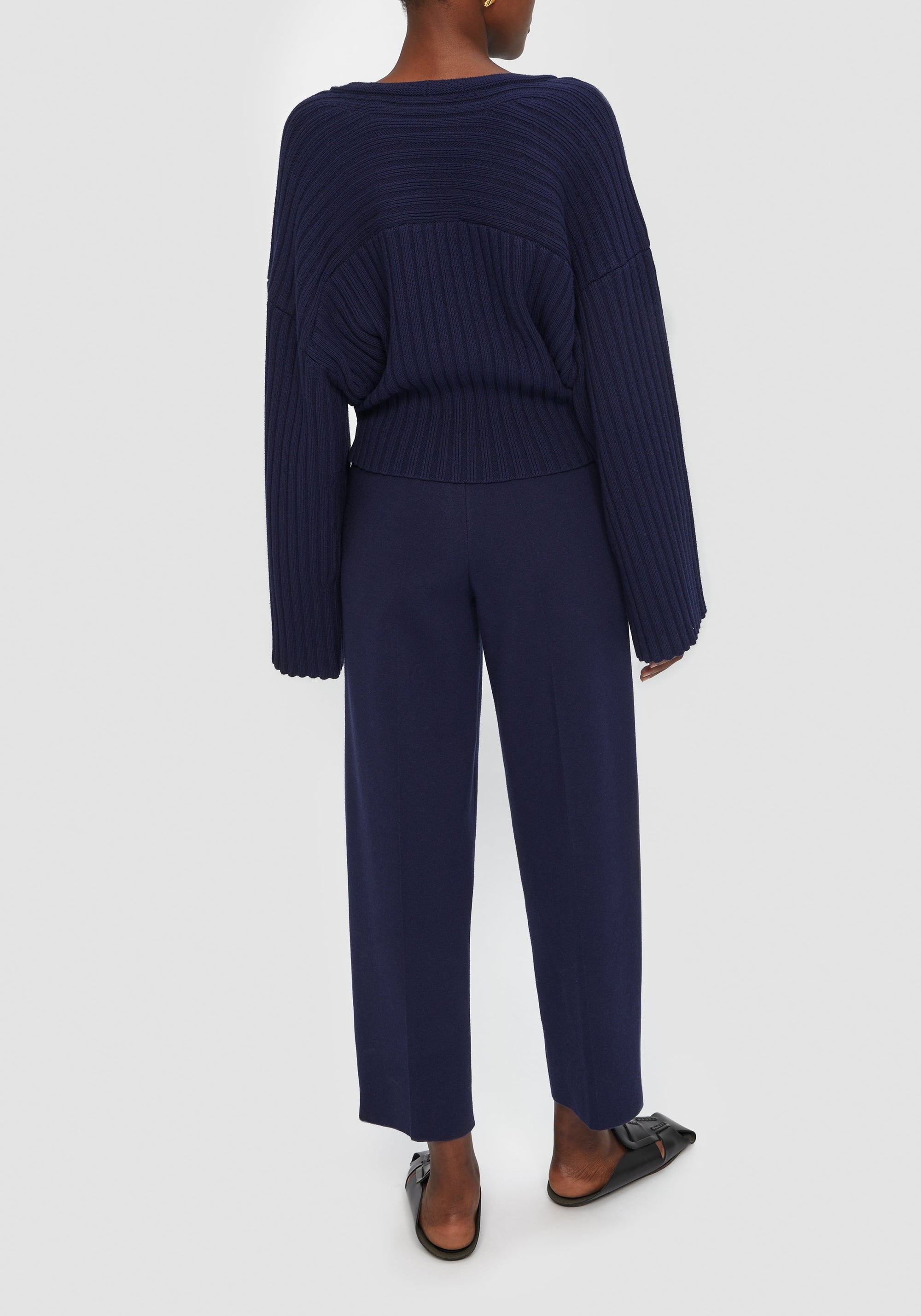 Madeleine wide-leg trousers - Midnight Blue