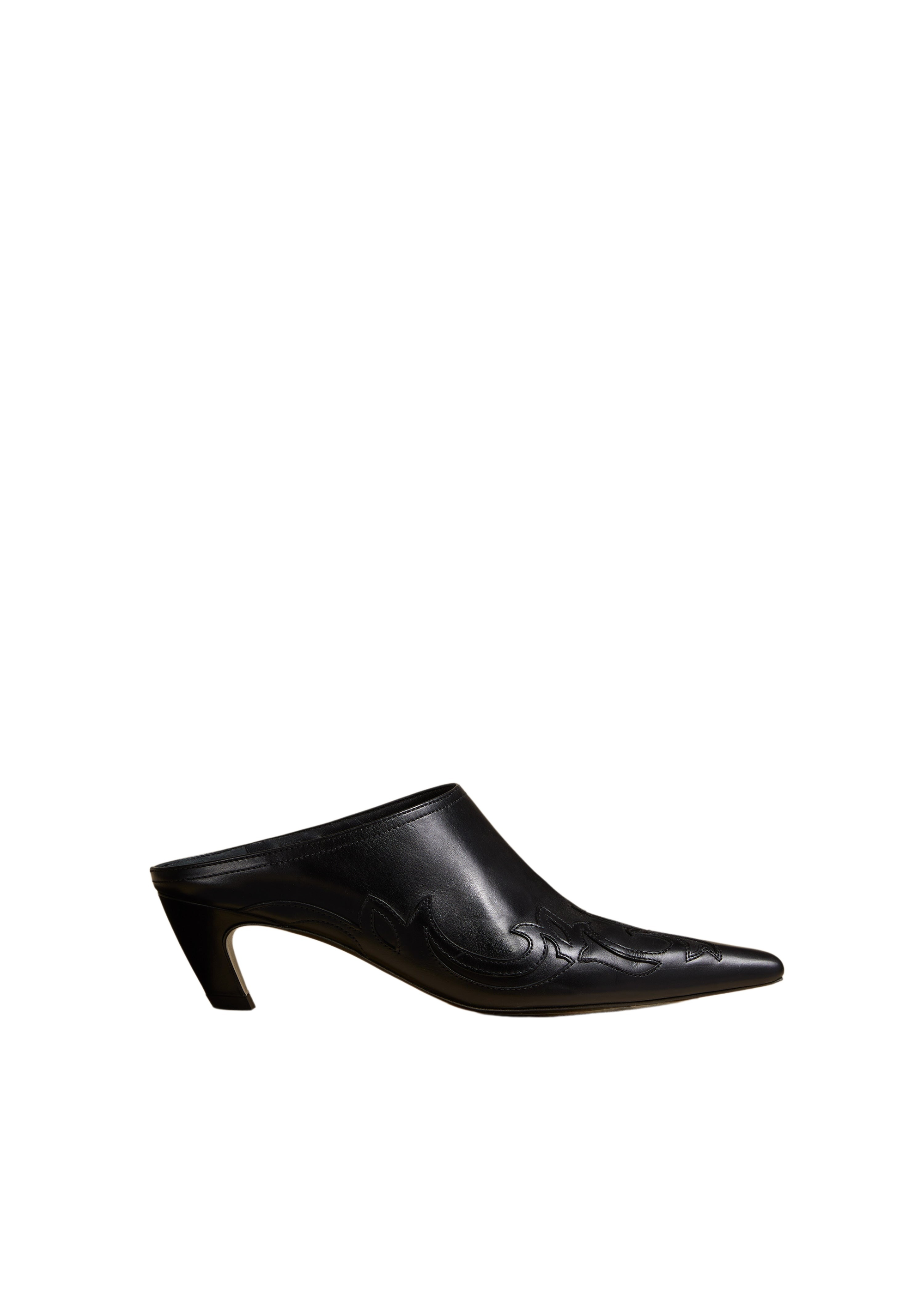 Madison mule in leather - Black