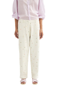 Mael embroidered trousers - Cream