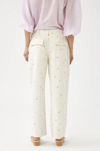 Mael embroidered trousers - Cream