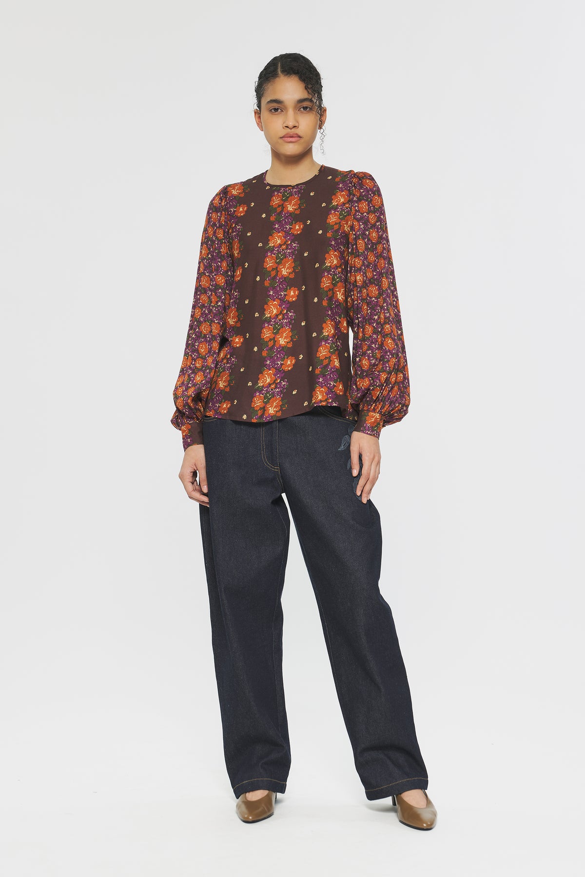 Blouse imprimée Magalie - Brown