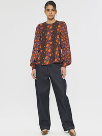 Blouse imprimée Magalie - Brown