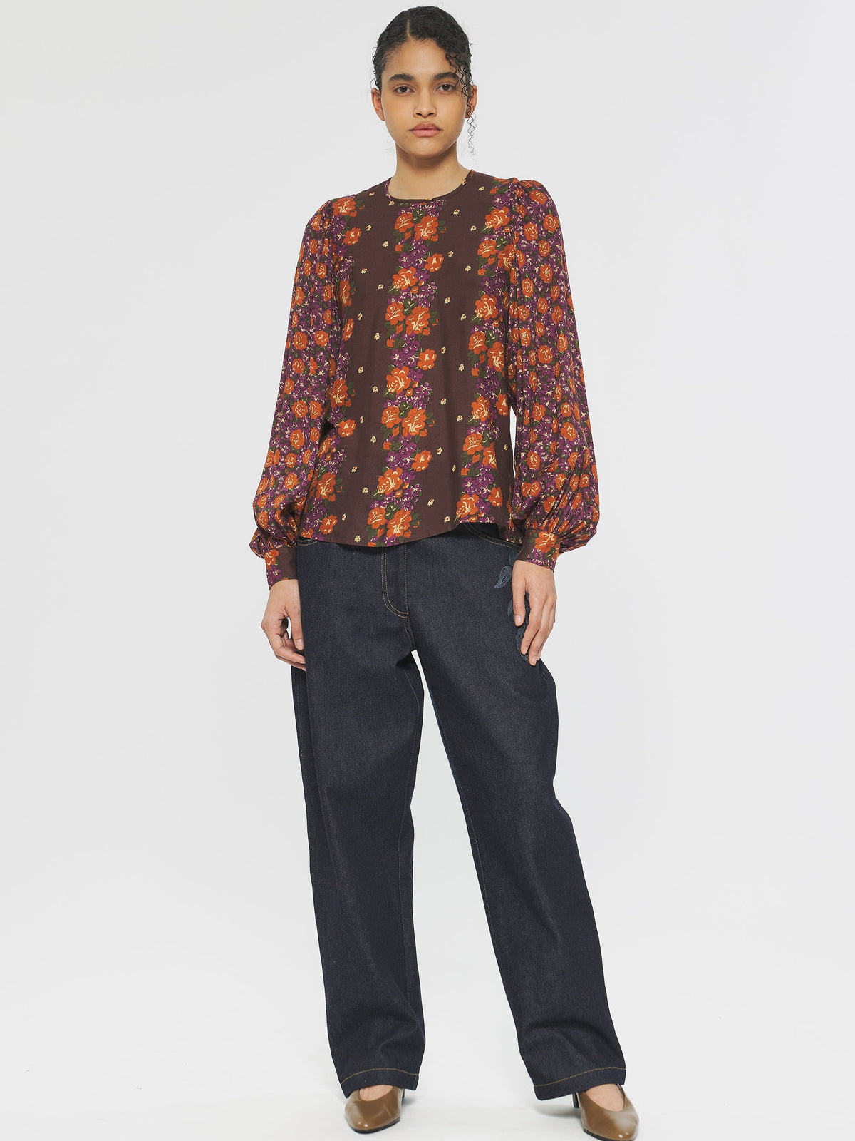 Blouse imprimée Magalie - Brown