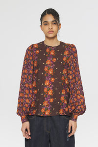 Blouse imprimée Magalie - Brown