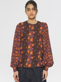 Blouse imprimée Magalie - Brown
