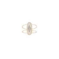 Bague Mahe en or rose avec diamant - Résine blanc