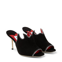Mules Mahi 85 en cuir - Black, Silver & Red