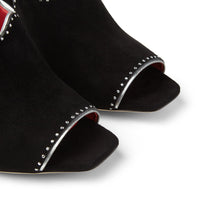 Mules Mahi 85 en cuir - Black, Silver & Red