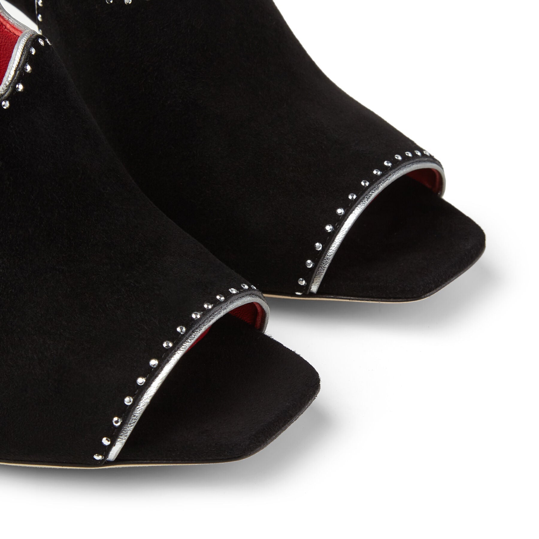 Mules Mahi 85 en cuir - Black, Silver & Red