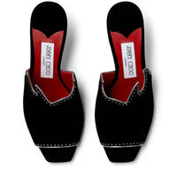 Mules Mahi 85 en cuir - Black, Silver & Red
