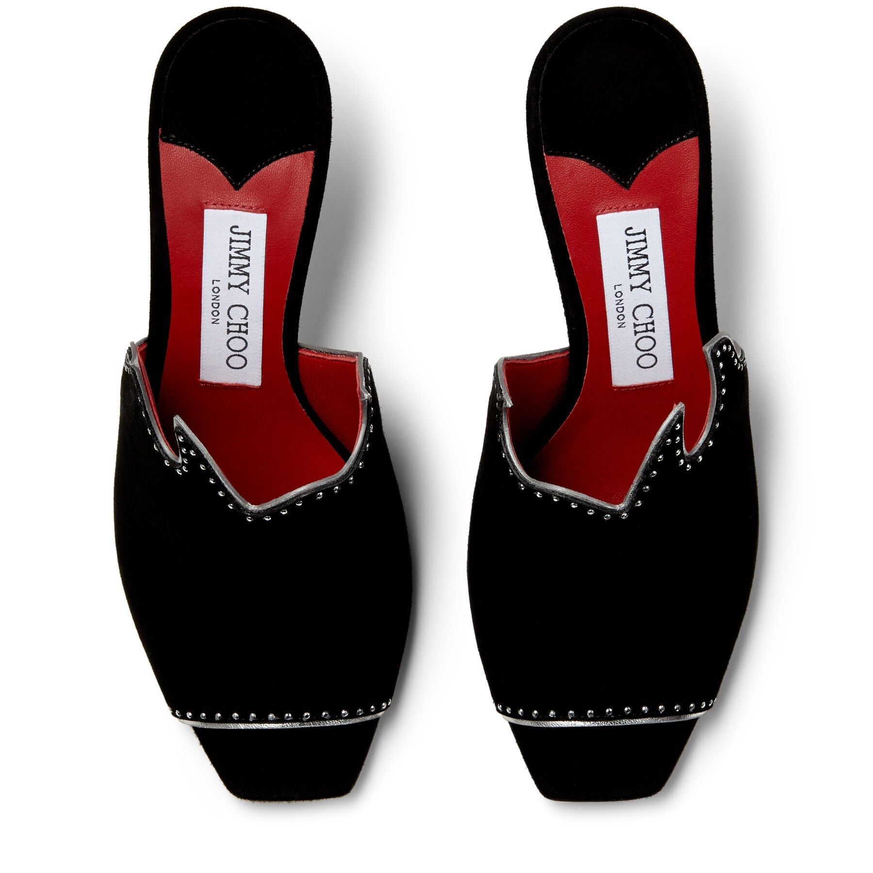 Mules Mahi 85 en cuir - Black, Silver & Red