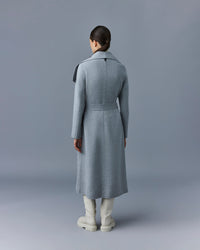 Mai long coat in wool - Grey Melange