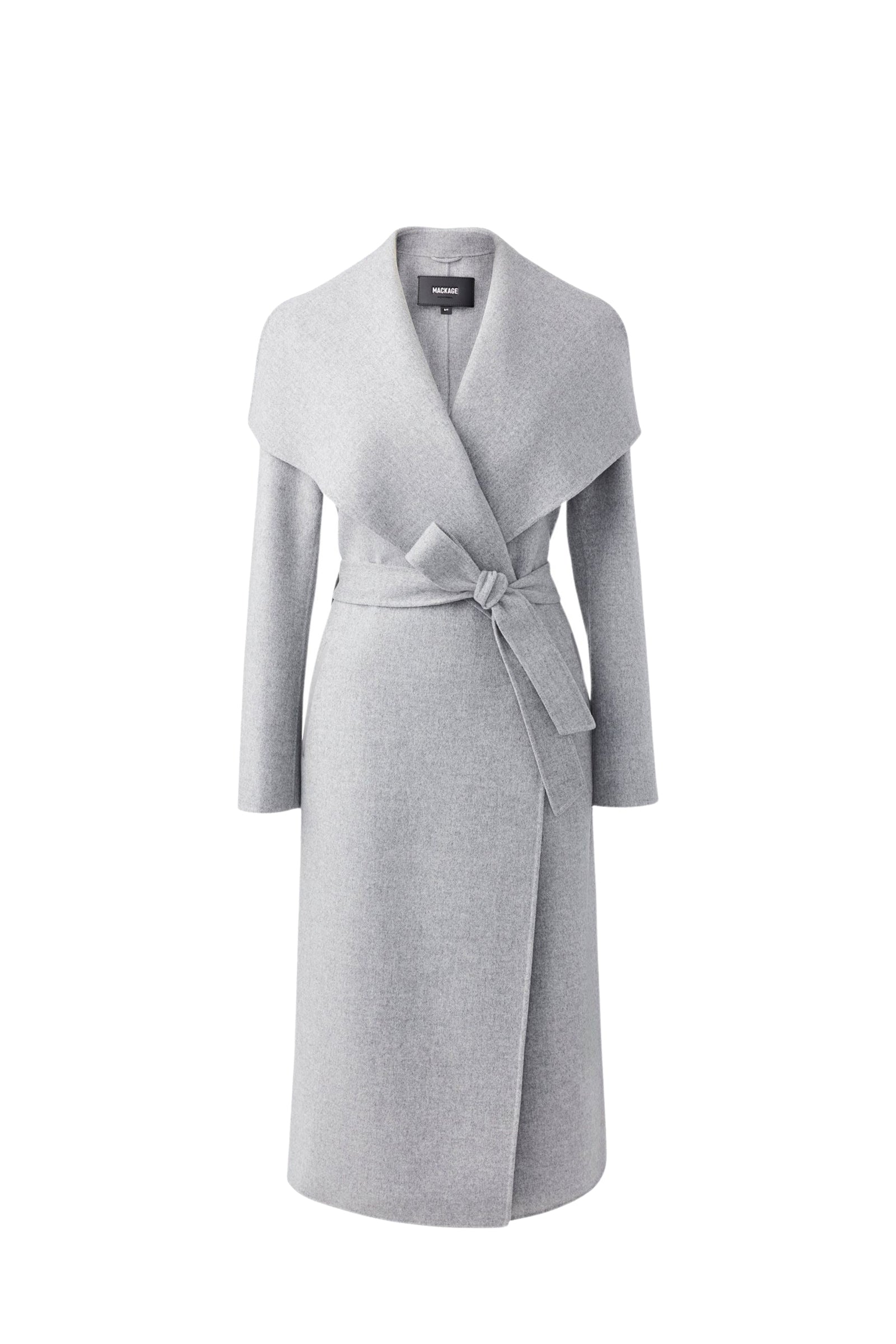 Mai long coat in wool - Grey Melange
