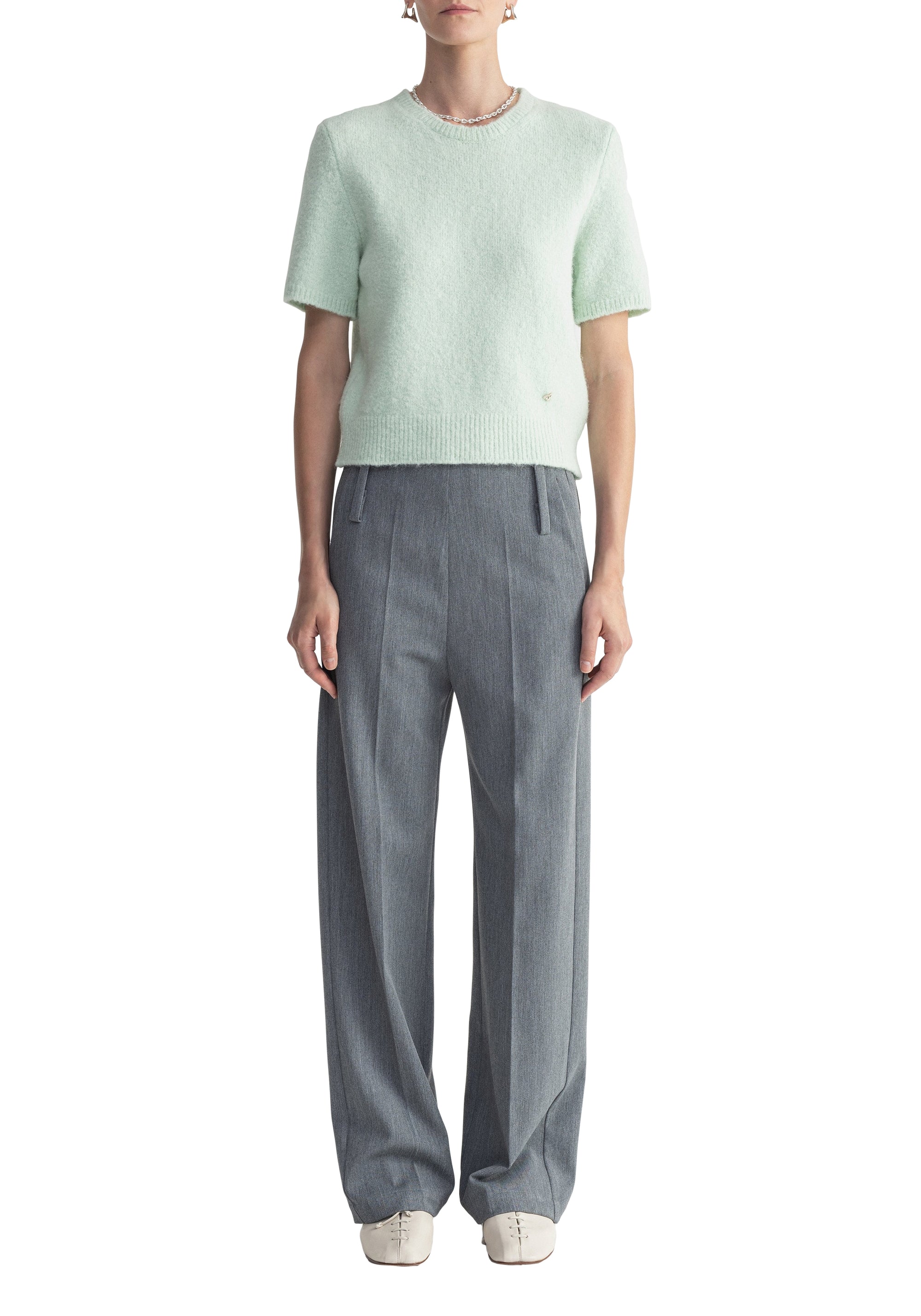 Maize wide-leg trousers - Steel